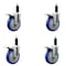 Service Caster 5'' Blue Poly Swivel 1-1/8'' Expanding Stem Caster Set Total Lock Brake, 4PK SCC-EXTTL20S514-PPUB-BLUE-118-4 - alternate 1